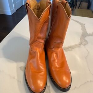 Justin Boots Men's Vibrant Orange Cowboy Boots